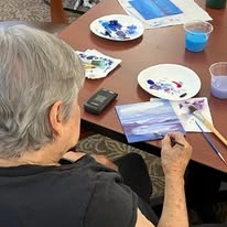 Suzanne Elise Assisted Senior Living in Seaside, Oregon resident painting