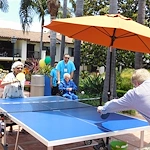 Covenant Living at the Samarkand in Santa Barbara, CA, resident staying active with outdoor activity