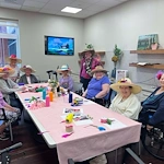 The Barclay at Charlottesville resident activity/craft - decorating hats