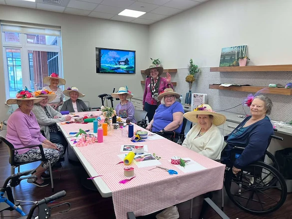 The Barclay at Charlottesville resident activity/craft - decorating hats
