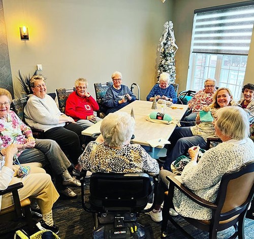 Melrose Meadows residents socializing
