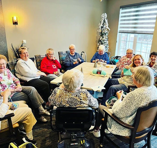 Melrose Meadows residents socializing