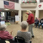 Stone Lodge Gracious Retirement Living Hawthorn Senior independent Living in Bend, Oregon residents playing a game