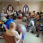 Prime Healthcare Senior Living – Fox Knoll Village in Aurora, IL, residents having fun staying active