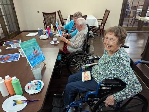 Park Vista Retirement Living North Hill East Moline, IL, resident activity - painting