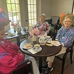 Charter Senior Living of Cleveland residents celebrating and enjoying each other's company