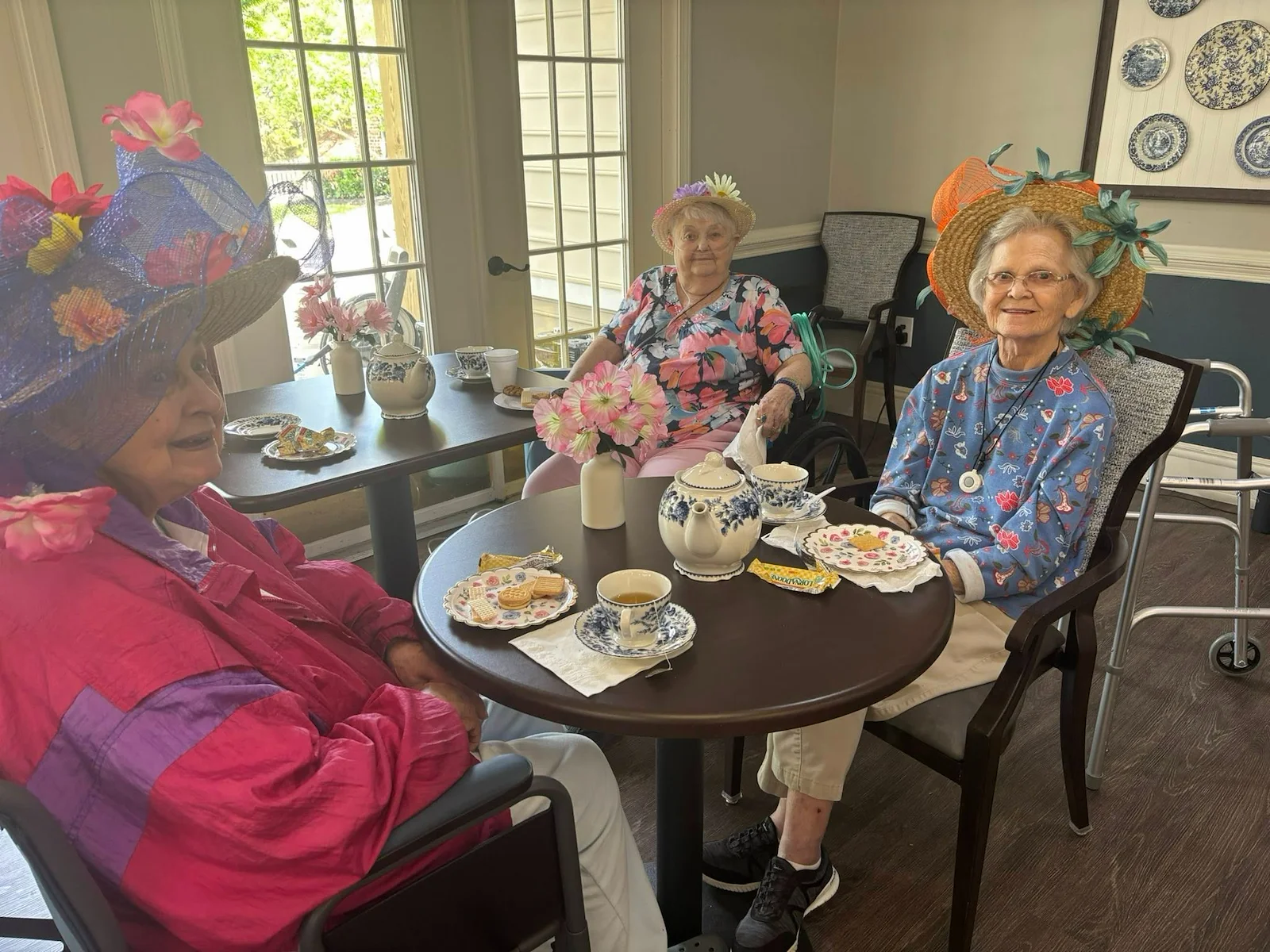 Charter Senior Living of Cleveland residents celebrating and enjoying each other's company