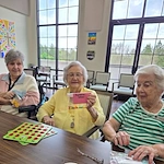 The Blake at Flowood residents playing April Fools bingo