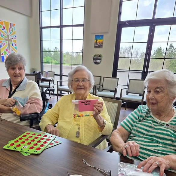 The Blake at Flowood residents playing April Fools bingo