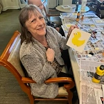 Charter Senior Living of Fredericksburg, Virginia, resident embracing creativity through an art project