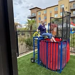 The Villas at Ovation Independent Senior Living in Washington, Utah resident in the dunk tank