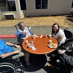 Avamere at Park Place Assisted Senior Living in Tigard, Oregon, residents eating outside