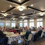 Linwood Estates Gracious Retirement Living Hawthorn Senior Independent Living in Lawrenceville, Georgia residents in the dining room