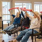 Fieldstone Memory Care of Puyallup residents enjoying an exercise class