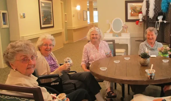Grace Point Place Assisted Senior Living Memory Care in Oak Lawn, IL residents socializing
