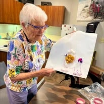 Avamere at Sherwood Assisted Senior Living in Oregon resident doing arts and crafts