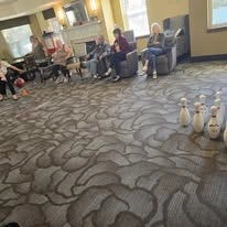 Oak Park Senior Living by Cogir in Roseburg, Oregon residents bowling