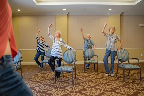 Franklin Park Alamo Heights residents at a dance exercise class