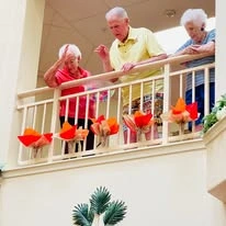 The Palms At La Quinta Gracious Retirement Living Hawthorn Senior Independent Living in La Quinta, California residents socializing