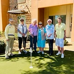 The Palms At La Quinta Gracious Retirement Living Hawthorn Senior Independent Living in La Quinta, California residents playing putt putt mini golf