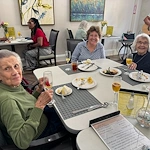 Bartlett Reserve independent living in Durham, NC, residents enjoying a wonderful meal together