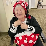 Azalea Estates Gracious Retirement Living Hawthorn Senior Independent Living in Chapel Hill, North Carolina resident dressed up for Halloween