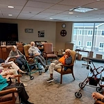 Fieldstone Memory Care of Yakima residents enjoying community and sharing their talents of poetry