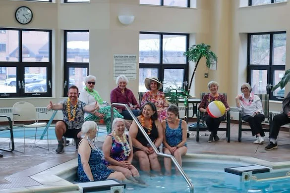 Porter Hills Village residents enjoying the pool