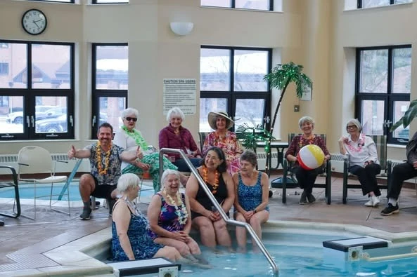 Porter Hills Village residents enjoying the pool