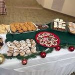 Holiday dessert table at Jordan Oaks Gracious Retirement Living Hawthorn Senior Independent Living in Cary, North Carolina