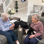 Bartlett Reserve independent living in Durham, NC, residents enjoying time with pets