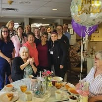 Gilman Grove Assisted Senior Living in Oregon City, Oregon resident at a birthday party