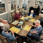 Bennett Place in New Albany, IN, residents playing Bingo