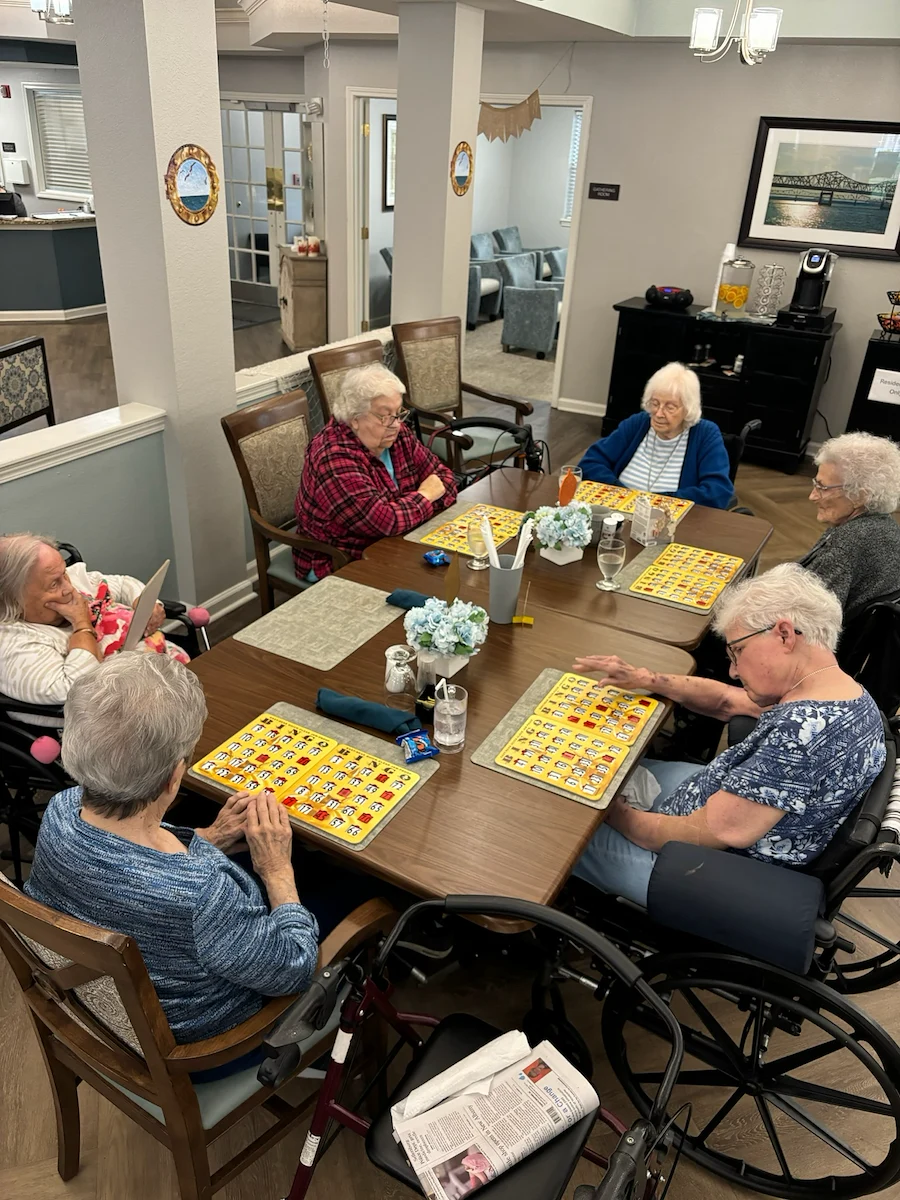 Bennett Place in New Albany, IN, residents playing Bingo