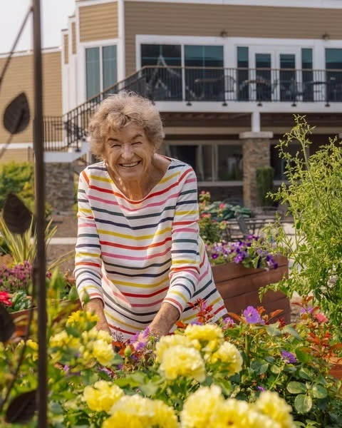 Fieldstone on Clear Creek resident gardening