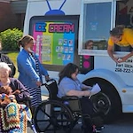 Ascension Living Sacred Heart Village Senior Living in Avilla, Indiana residents at the ice cream truck