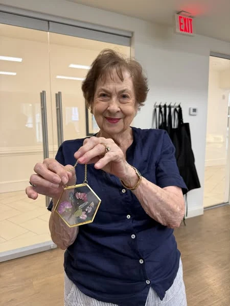 The Blake at Biloxi residents created pressed flower art