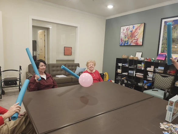 Some of Pinnacle Grove's residents keeping active and doing their morning stretches