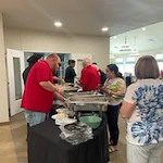 Osprey Heights Gracious Retirement Living Hawthorn Senior Independent Living in Valrico, Florida residents getting food