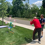 Charter Senior Living of Brookfield resident having fun outside