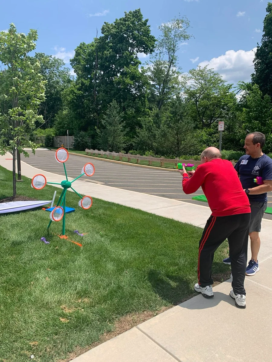 Charter Senior Living of Brookfield resident having fun outside