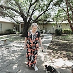 Resident walking dog