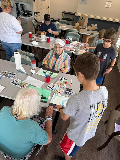 Charter Senior Living of Cleveland residents enjoy activities with volunteers