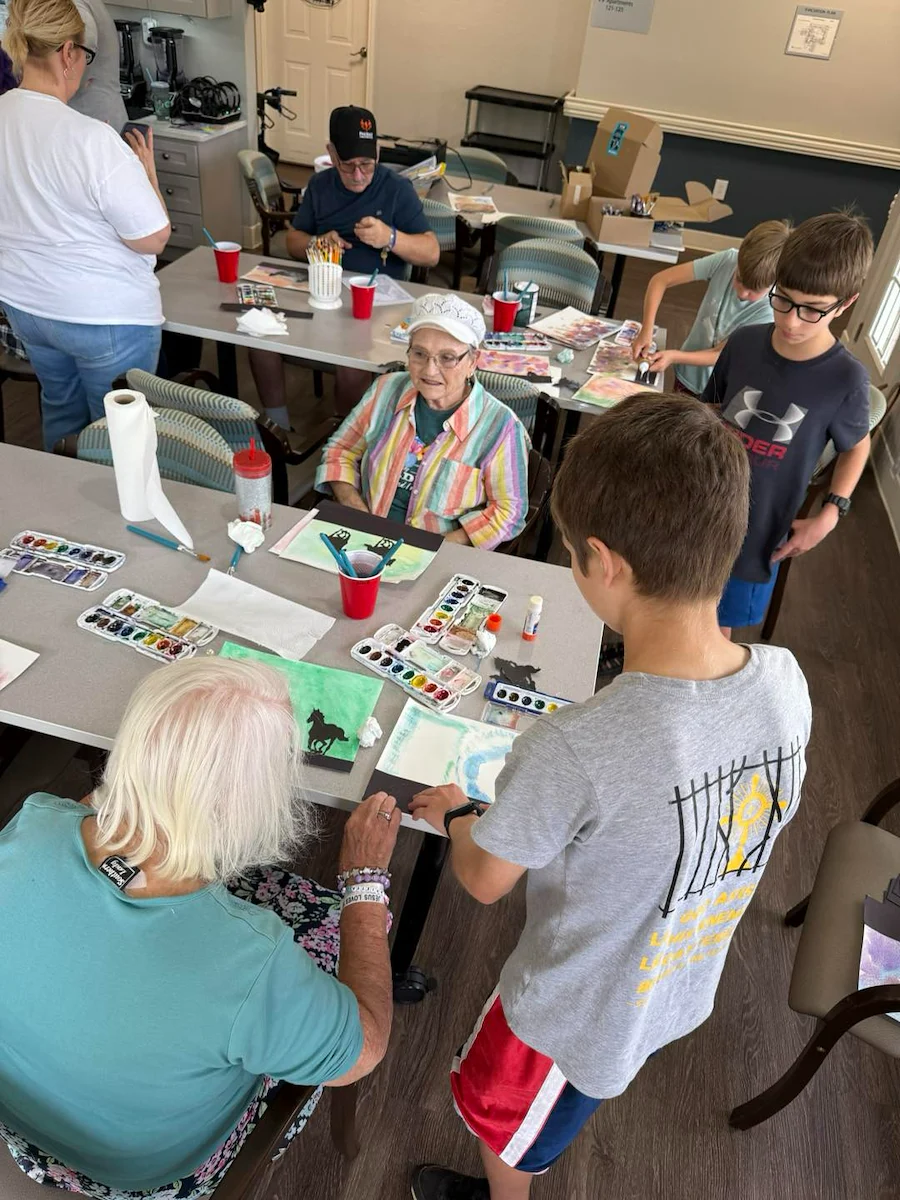 Charter Senior Living of Cleveland residents enjoy activities with volunteers
