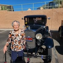 Desert Springs Gracious Retirement Living Hawthorn Senior Independent Living in Oro Valley, Arizona resident at a classic car show