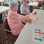 Ascension Living Via Christi Village McLean Senior Living in Wichita, Kansas residents doing arts and crafts
