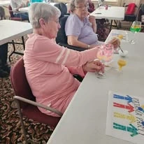 Ascension Living Via Christi Village McLean Senior Living in Wichita, Kansas residents doing arts and crafts