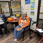 Avamere at Park Place Assisted Senior Living in Tigard, Oregon, resident dressed up for a Halloween party