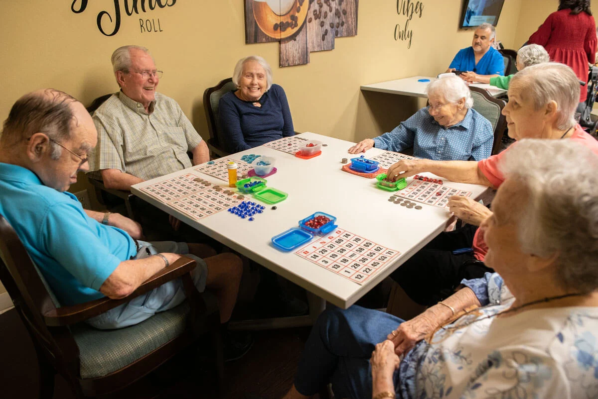 residents at Franklin Park at Sonterra playing bingo