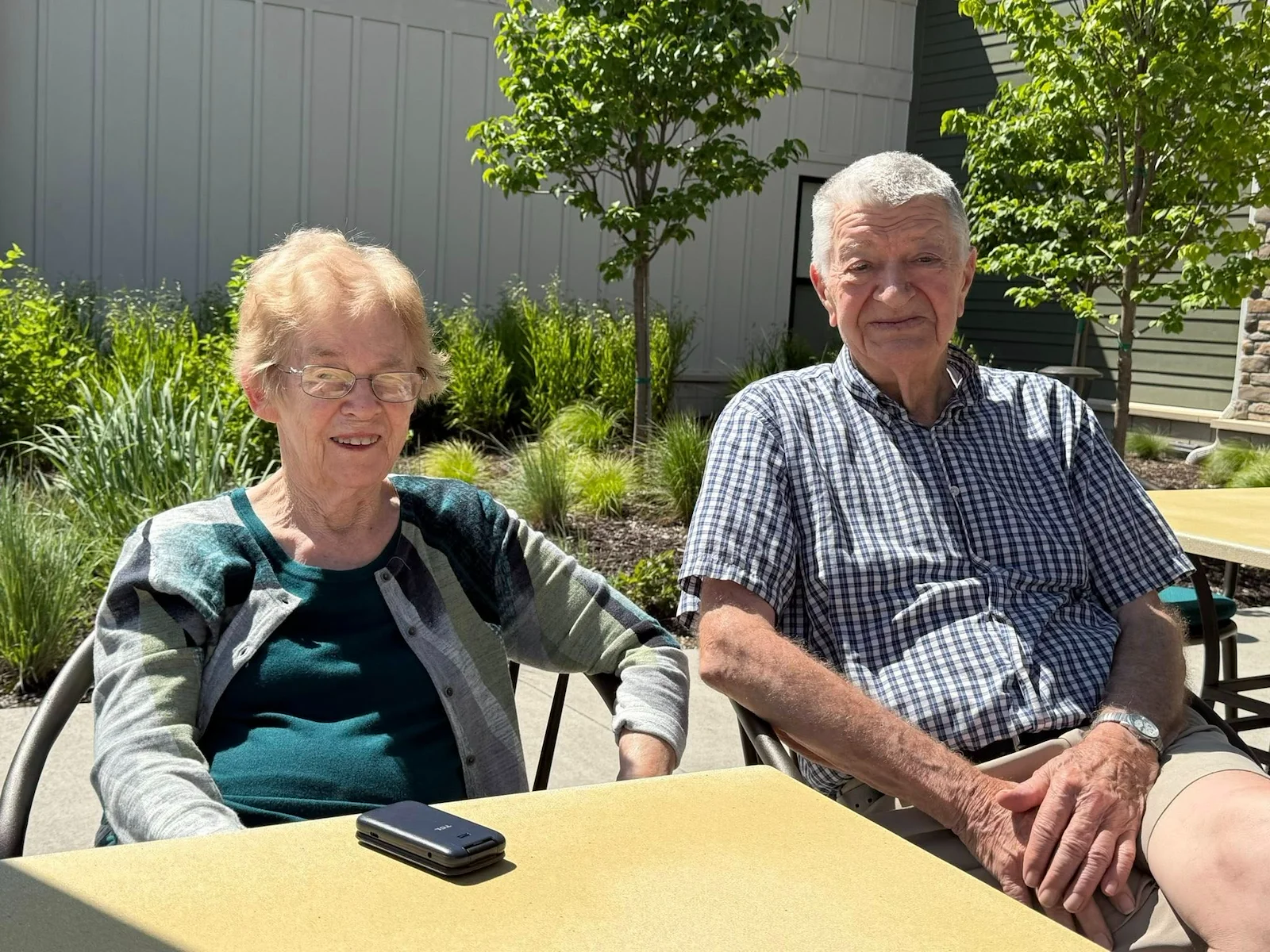 CopperWood at Prairie Trail senior living community offering assisted living and memory care in Ankeny, IA, residents enjoying time outdoors